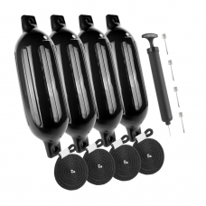 JUEGO DE  4 DEFENSAS MARINAS DE 6.5" X 25" NEGRA