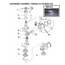 DIAGRAMA CIGUEÑAL YAMAHA 25 HP MOD 61N