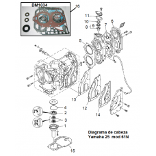 DIAGRAMA DE CABEZA YAMAHA 25 HP MOD 61N