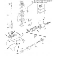 DIAGRAMA DE TRANSMISION SUZUKI DF15 - DF20A